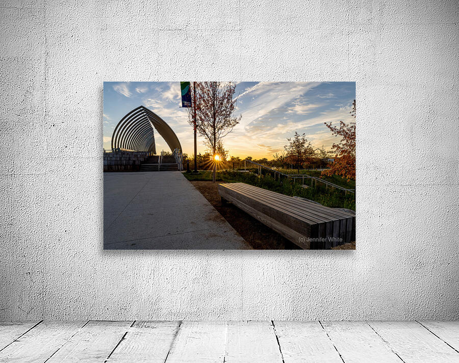 Sunrise Bench View Of Farnam Pier Wall Preview