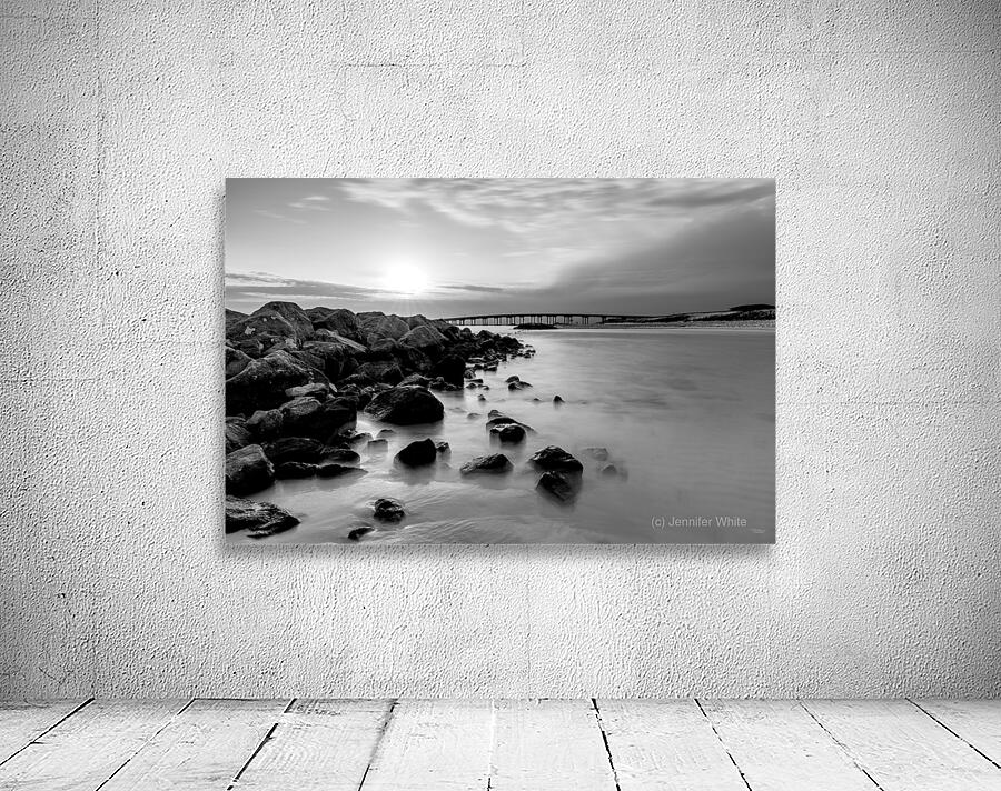 Destin Rock Jetty Smooth Sunset Grayscale Wall Preview