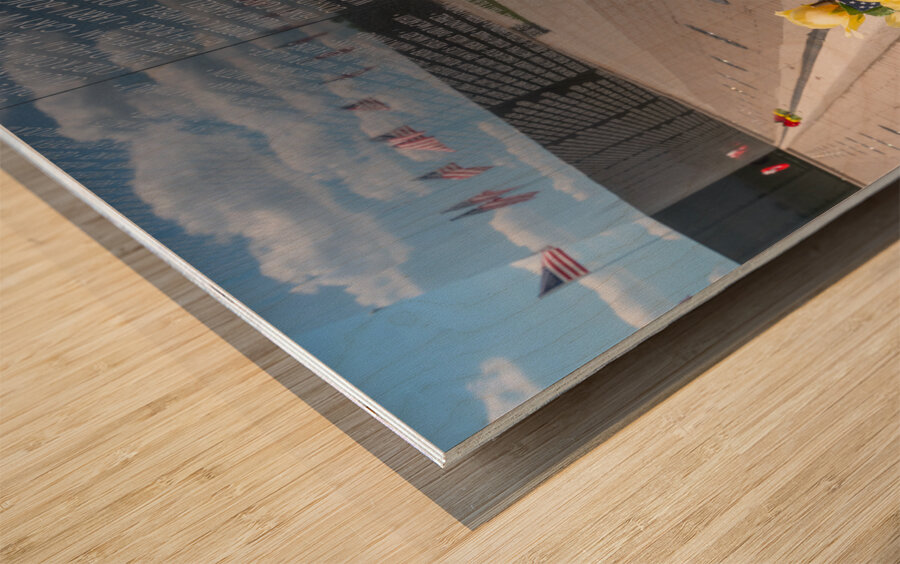 Vietnam Wall Yellow Roses Wood print