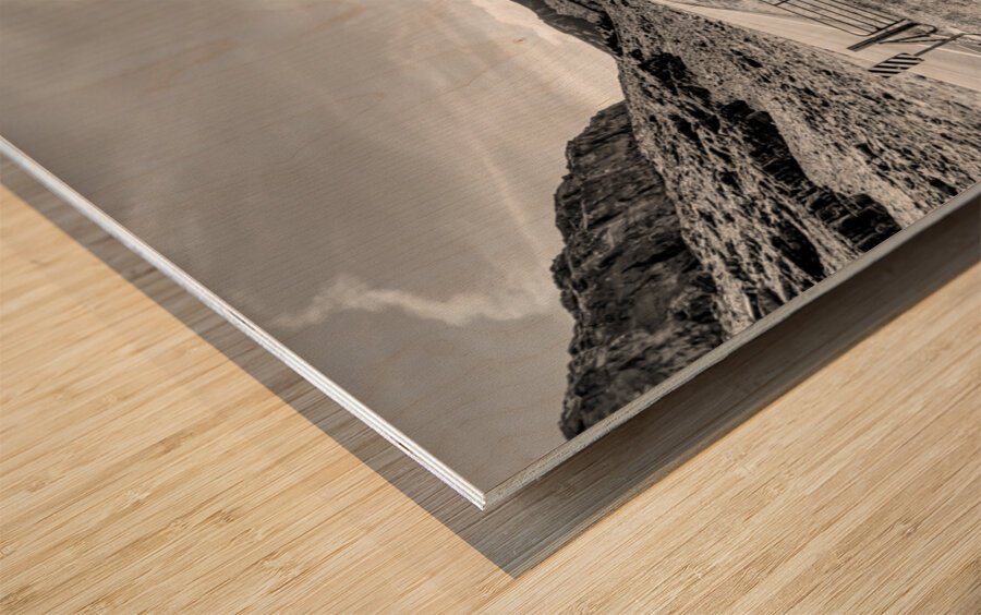 Utah Highway 128 Colorado River Roadside Grayscale Wood print