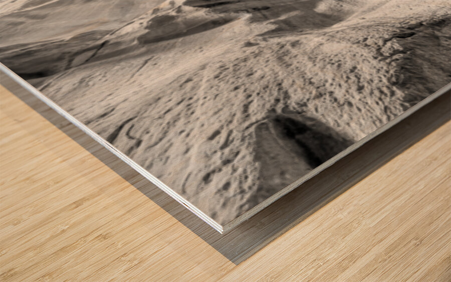 Glowing Kanarra Falls Staircase Grayscale Wood print