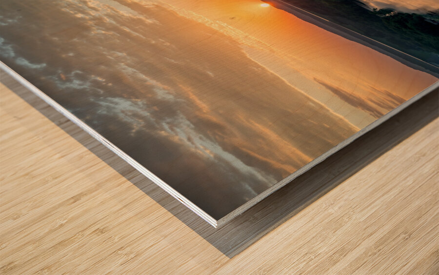 Ball Of Fire Sunset Over Branson Wood print