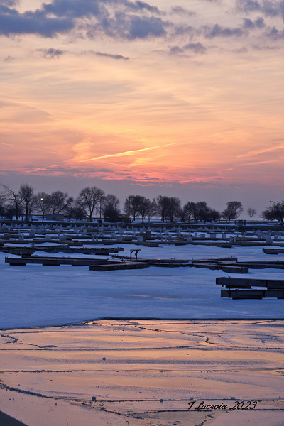 Winter Montrose Harbor Chicago IL Digital Download