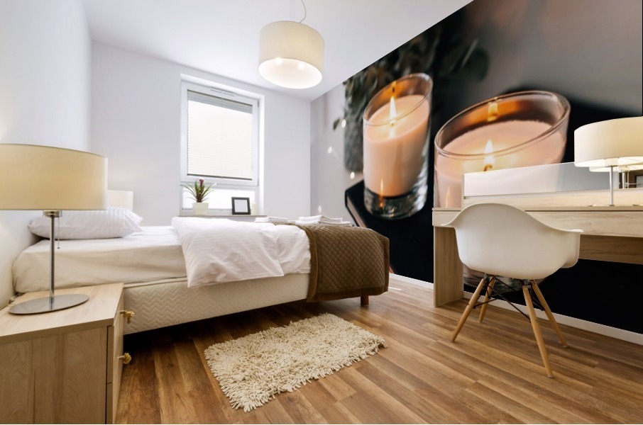 Three candles Mural print
