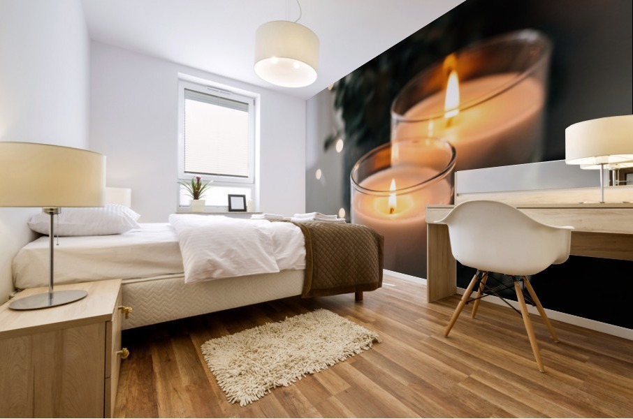 Burning candles Mural print