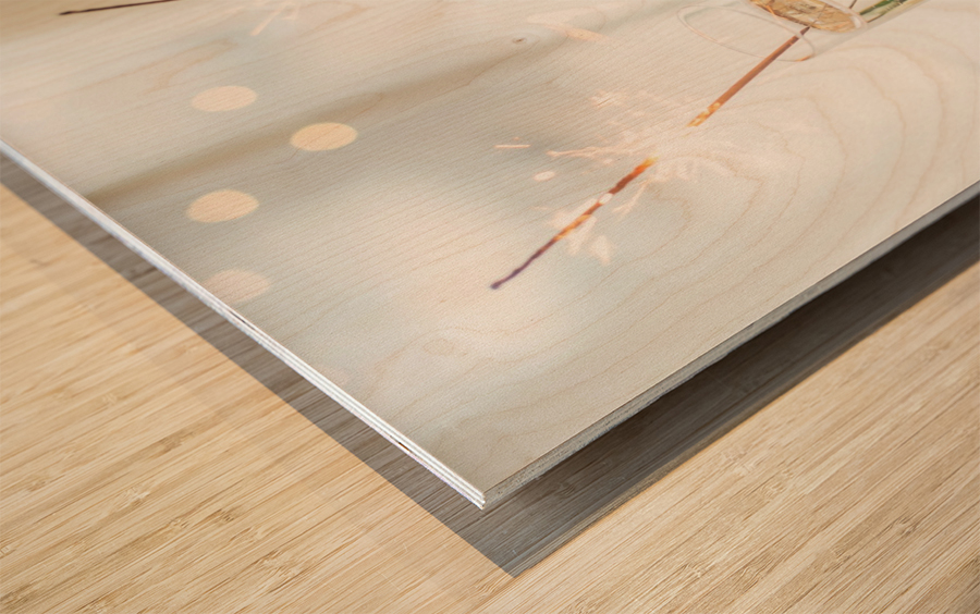 Sparkling for two Wood print