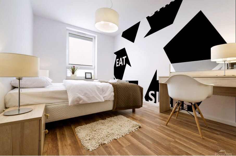 eat gym sleep Mural print