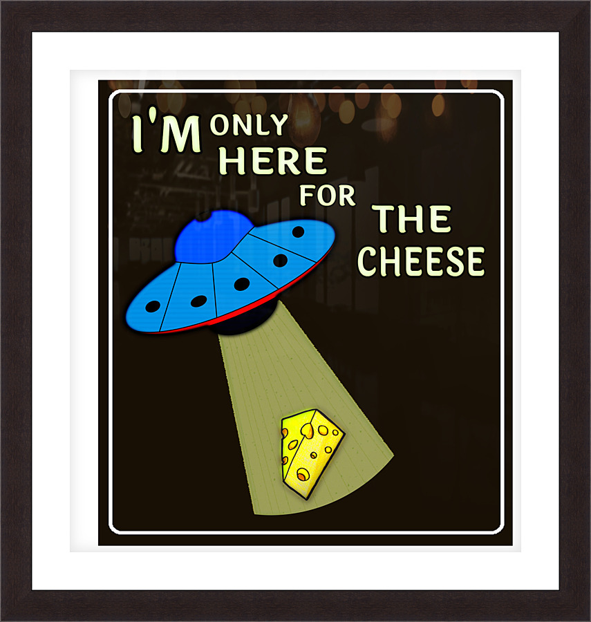 Alien loves cheese Picture Frame print