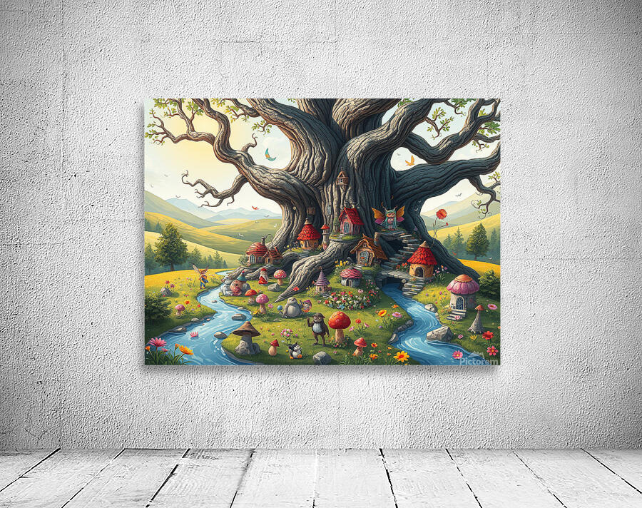 Enchanted Tree Village Wall Preview