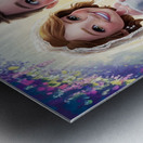 a whimsical and charming illustration of a young Metal print