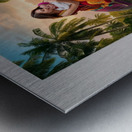 a captivating image of a woman lovingly cradling Metal print