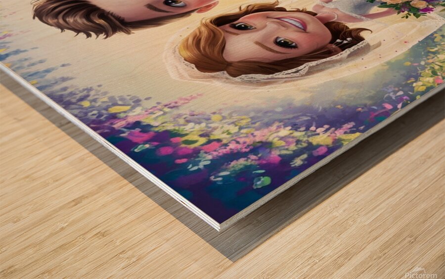 a whimsical and charming illustration of a young Wood print