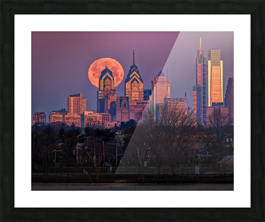 Moon over Philly 2 Picture Frame print