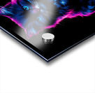 A vibrant neon-illuminated depiction of a cat. The cat has a dark Acrylic print