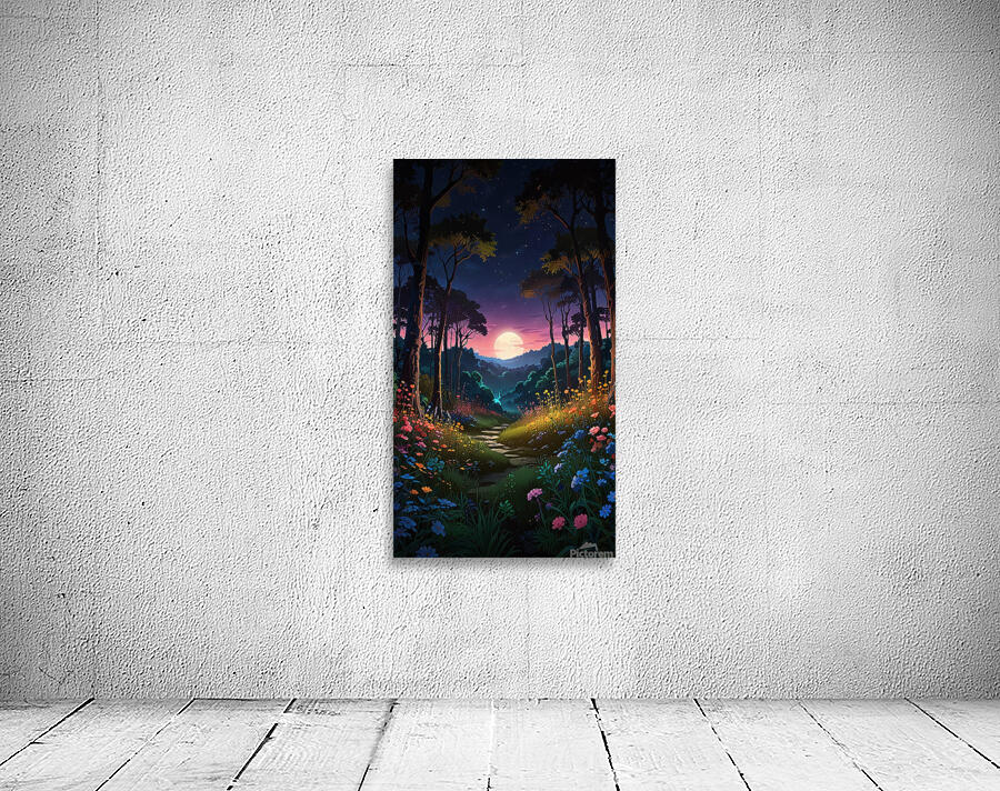 A forest full of vibrant flowers and lush greenery Wall Preview