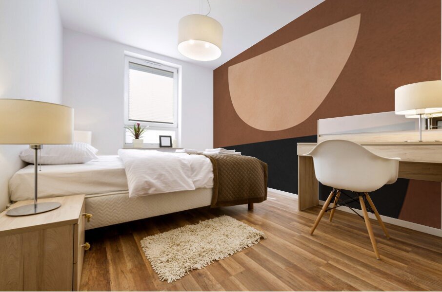 Black and brown geometry 6 Mural print
