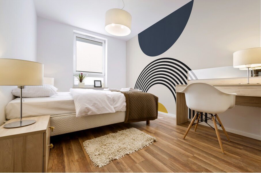 Lines arcs and circles 5 Mural print