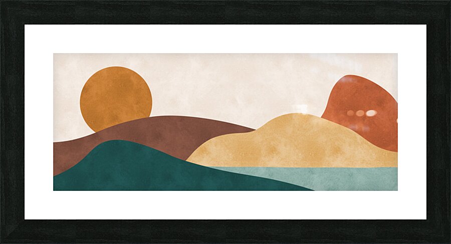 Expressive watercolor landscape 6 Picture Frame print