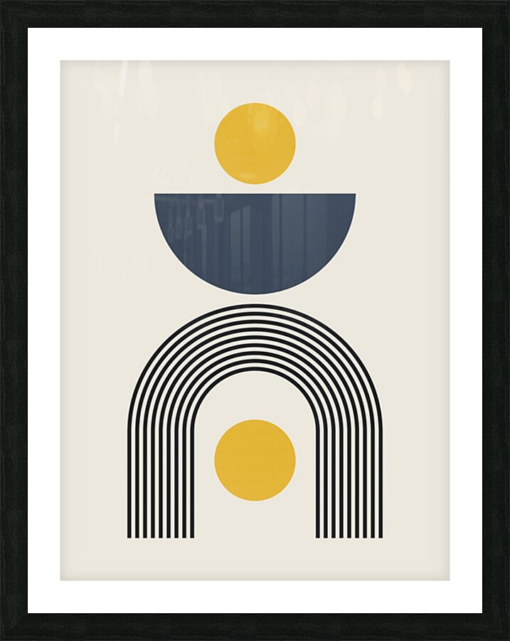 Lines arcs and circles 5 Picture Frame print