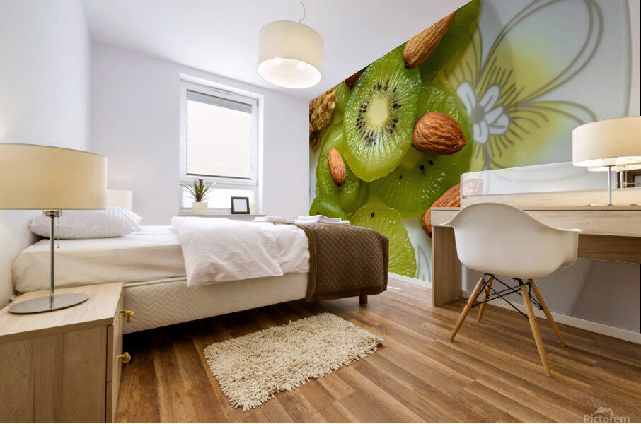 Sliced kiwi Mural print