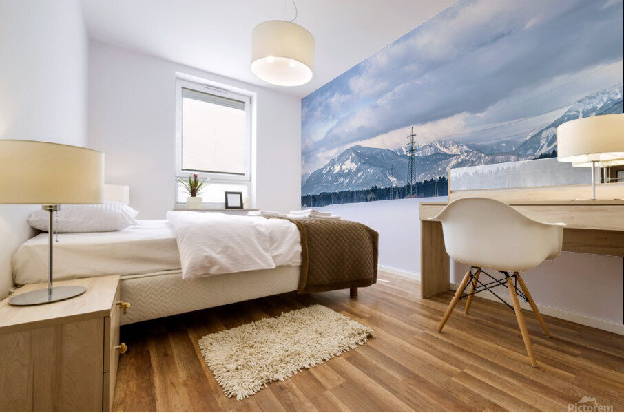 Mountain over Kranj Mural print