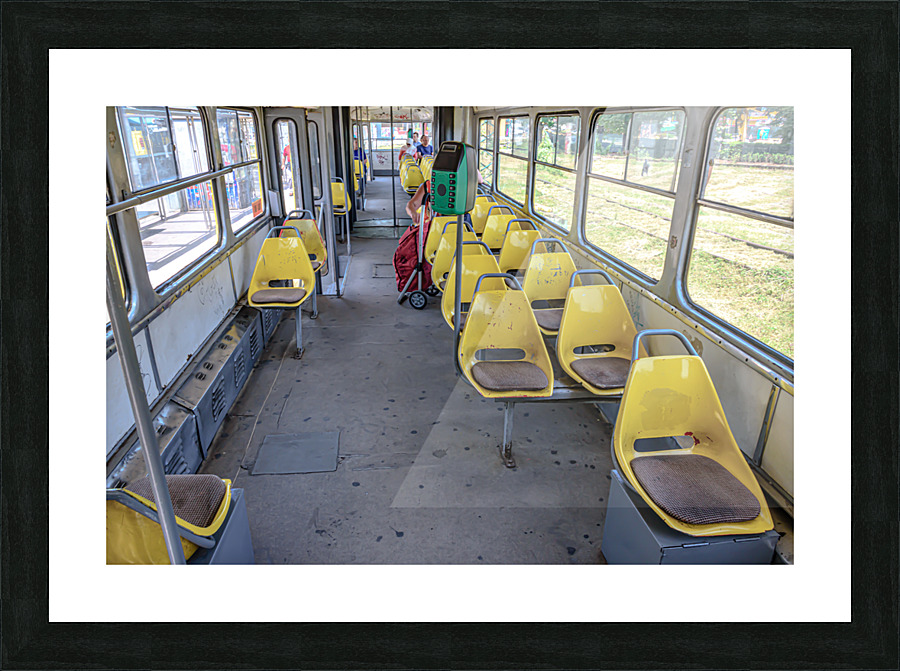 Inside the tram Picture Frame print
