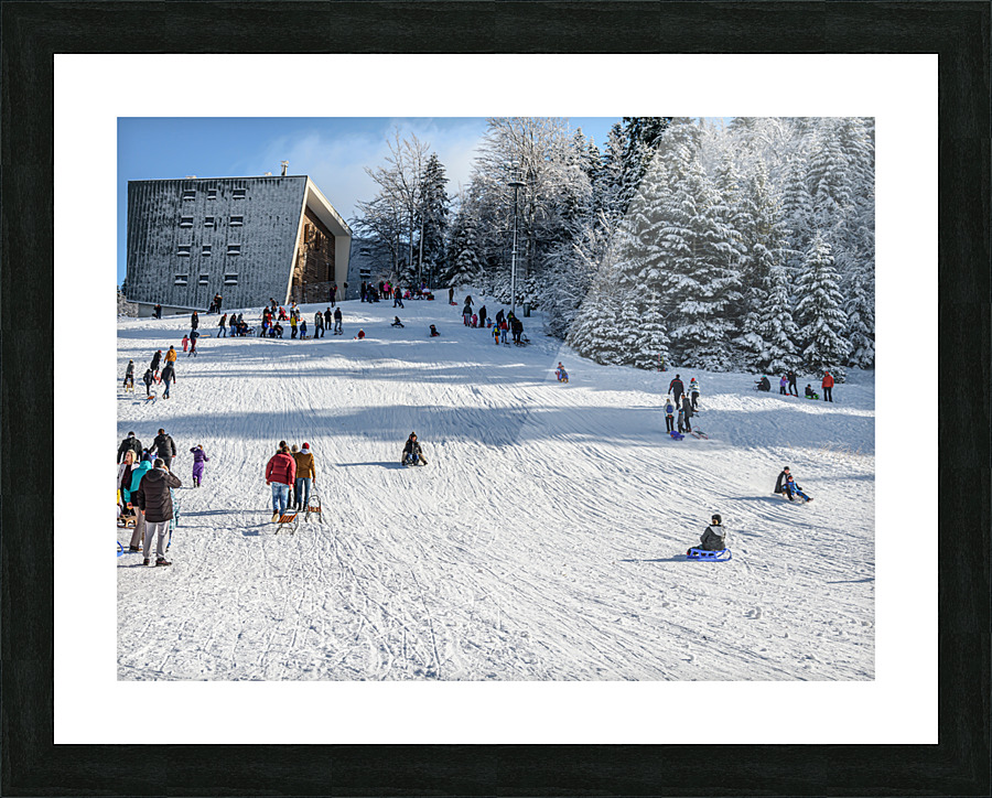 Sledding slope Picture Frame print
