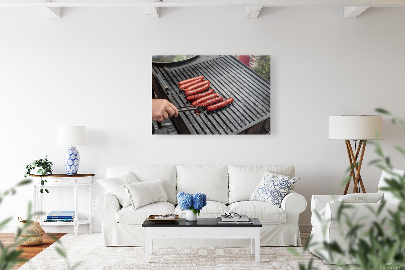 Frying sausages Reproduction