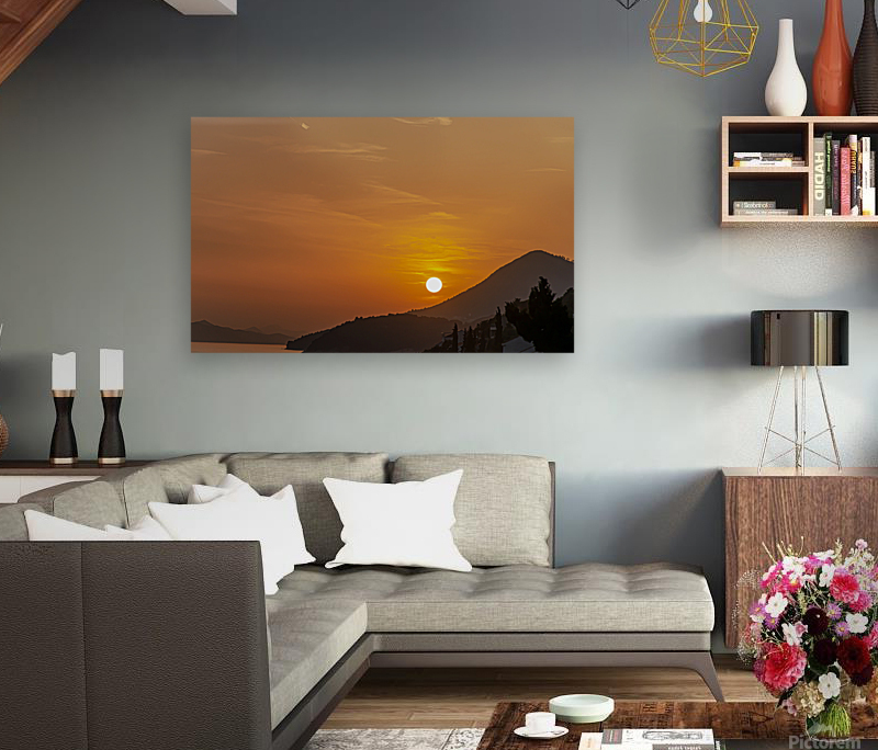 Sunset over coastline Reproduction