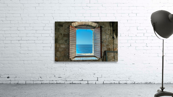 View through open window Wall Preview
