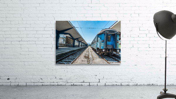 Blue train station Wall Preview