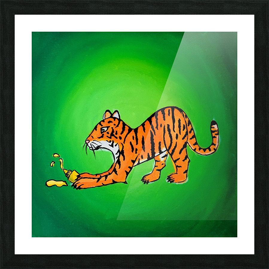 Mustard Tiger Picture Frame print