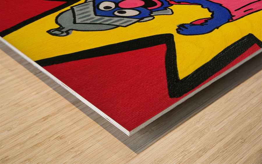 Super Grover Wood print