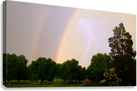 Rainbow in a storm Canvas Print
