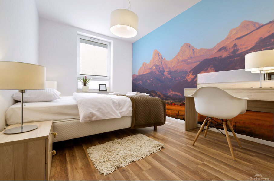 Tetons at Sunset Mural print
