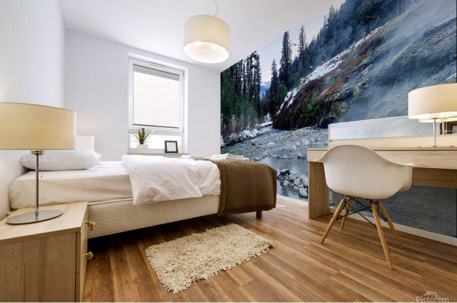 Spring Falling on River Mural print