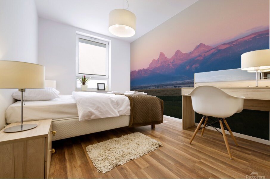 Mountains at dusk Mural print