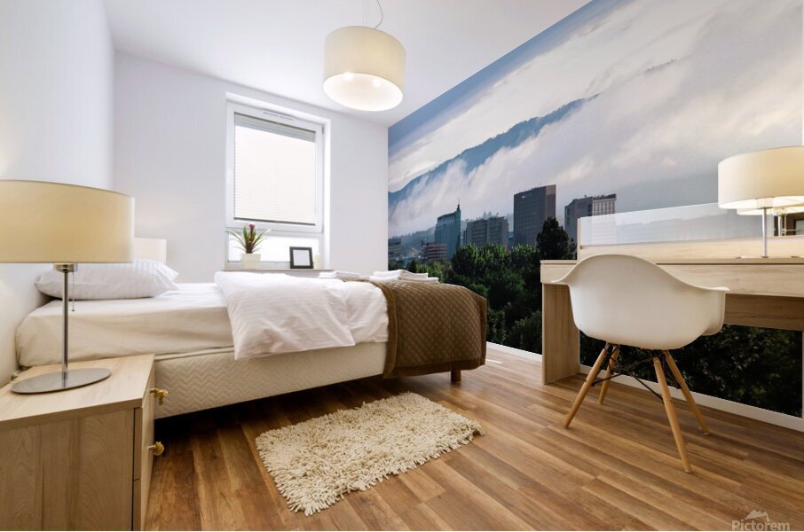 Boise in Clouds Mural print