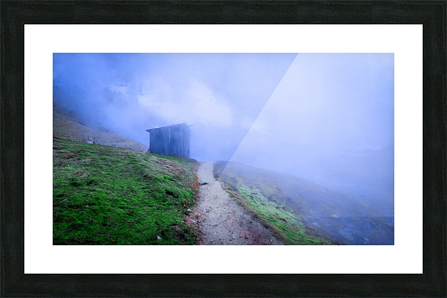 Shack in Steam Picture Frame print