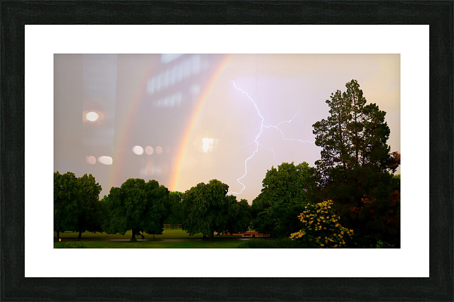 Rainbow in a storm Picture Frame print