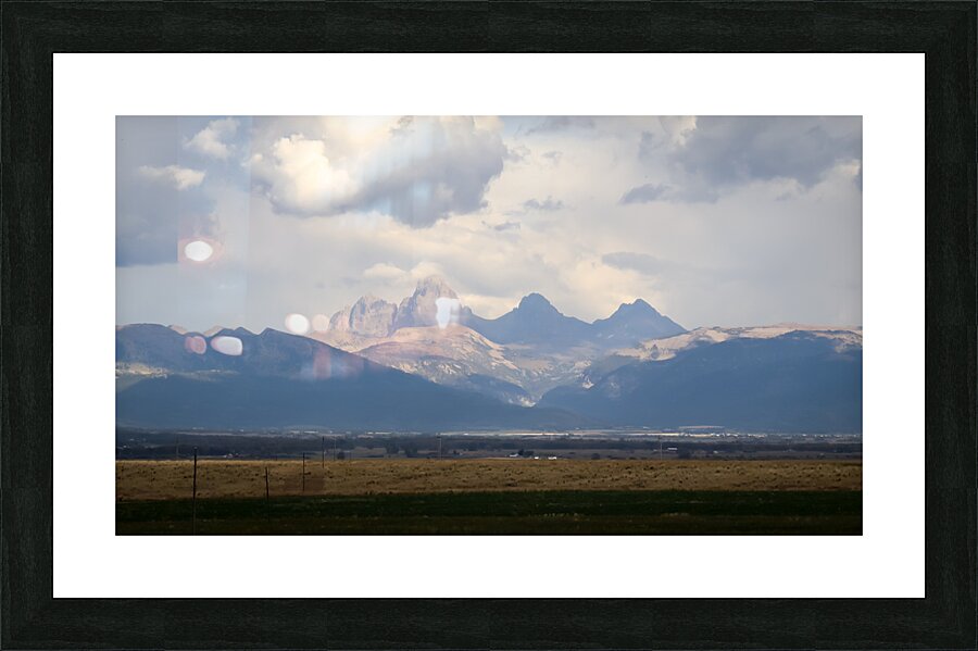 Tetons in clouds Picture Frame print