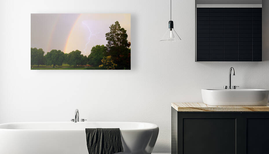 Rainbow in a storm Reproduction