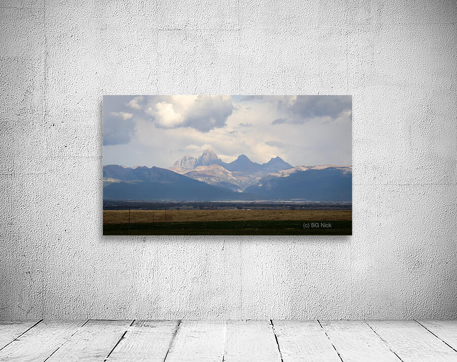 Tetons in clouds Wall Preview