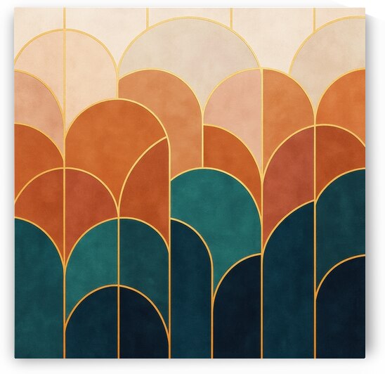 Art Deco Arches in Sunset Tones by Art Infinite