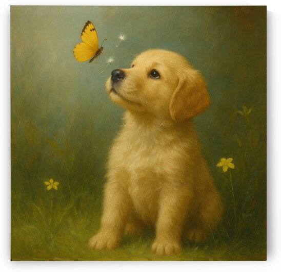 The Butterfly and the Pup by Art Infinite