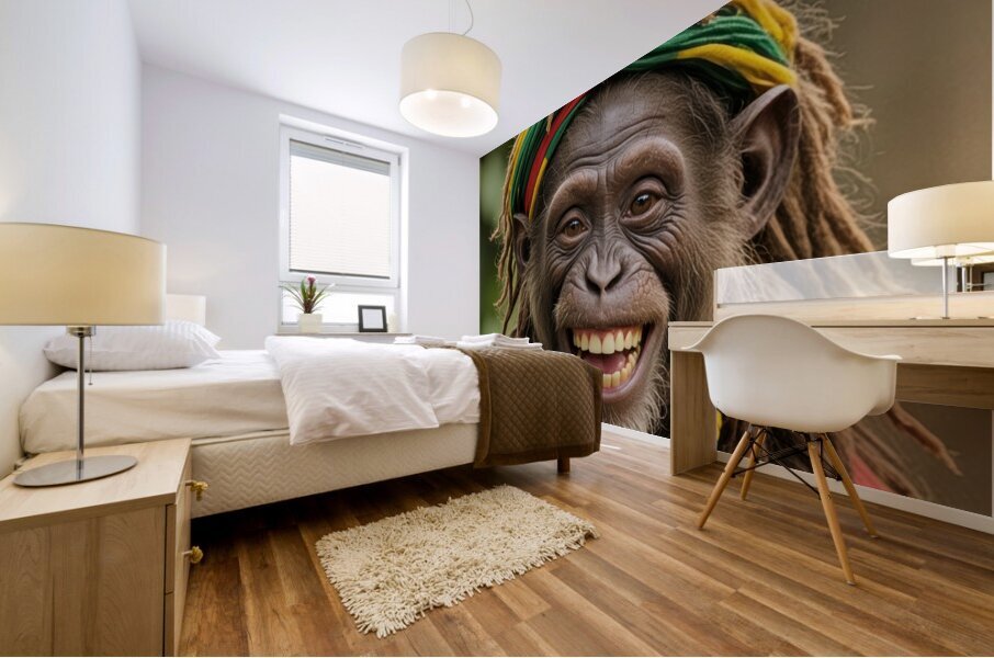 Rasta Monkey Mural print
