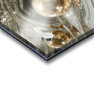 Gold and silver spheres on the smooth metallic waves Acrylic print