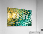 Abstract fractal background with golden and blue pattern Acrylic Print