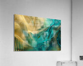 Abstract fractal background with golden and blue pattern Acrylic Print