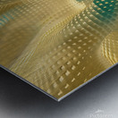 Abstract fractal background with golden and blue pattern Metal print